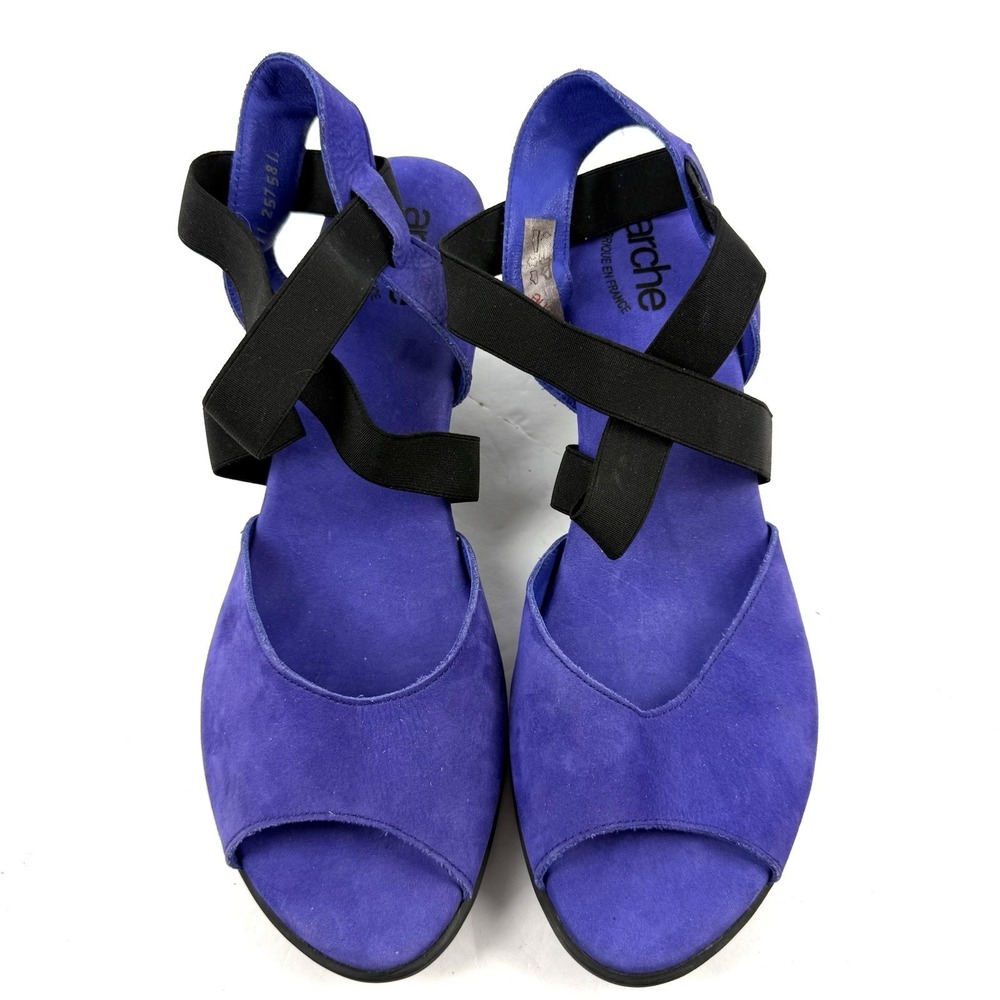 Arche Sandals 39 Purple Nubuck Leather Suede Strappy Shoes Made In France US 8